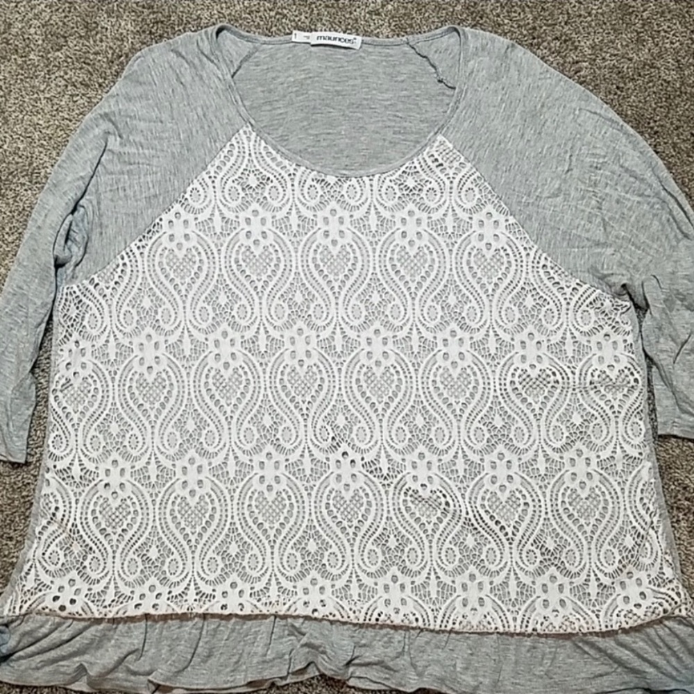 Maurices Ruffle Hem Lace Top